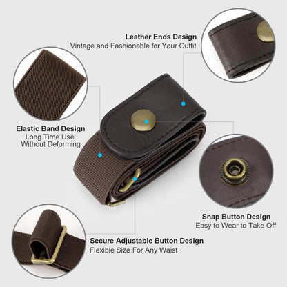 No Buckle Stretch Women Belt for Jeans Pants, Elastic Buckle Free Invisible Belts for Men up to 48 Inches by WHIPPY Apparel & Accessories > Clothing Accessories > Belts WHIPPY   