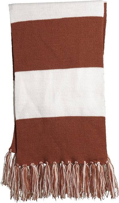 Sport-Tek Favorite Team Spectator Fringed Scarf Apparel & Accessories > Clothing Accessories > Scarves & Shawls Sport Tek Texas Orange/ White OSFA 