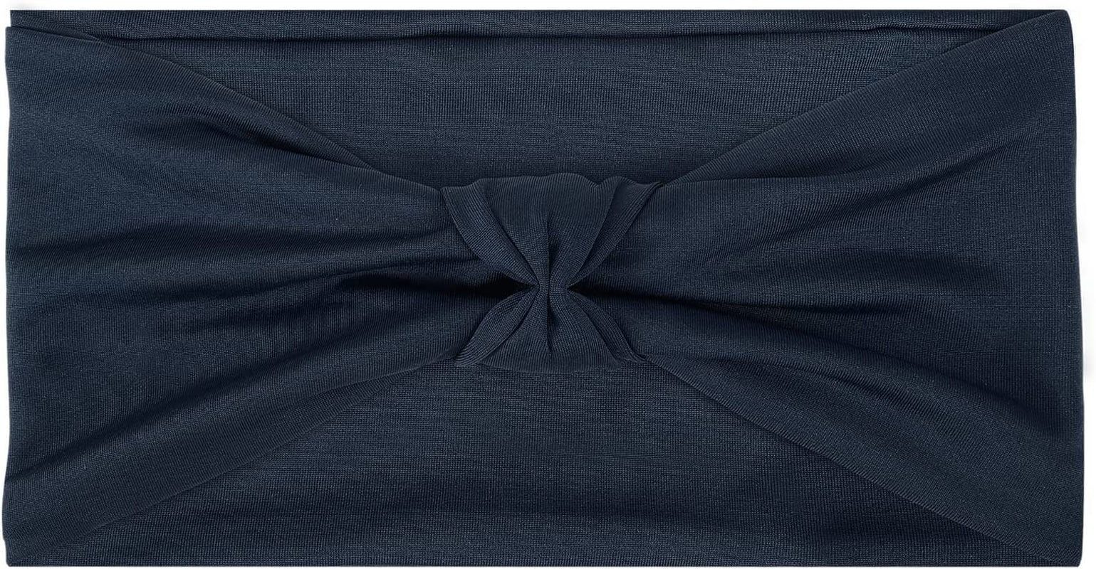 Moko Headband for Women, Versatile Turban Headband Hair Wrap Multi-Style Casual Sports Headwear, Stretchy Breathable Moisture Wicking Microfiber Head Wrap for Workout, Running, Yoga Apparel & Accessories > Clothing Accessories > Bandanas & Headties MoKo Indigo Elastic 