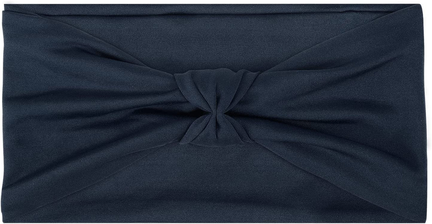 Moko Headband for Women, Versatile Turban Headband Hair Wrap Multi-Style Casual Sports Headwear, Stretchy Breathable Moisture Wicking Microfiber Head Wrap for Workout, Running, Yoga Apparel & Accessories > Clothing Accessories > Headwear MoKo Indigo Elastic 