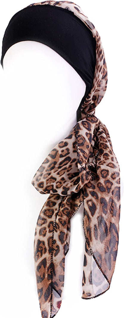 Headwear for Women Sleep Beanie Head Scarf for Bald Wraps Cancer Hats Turbans Apparel & Accessories > Clothing Accessories > Headwear Gragengs Leopard  