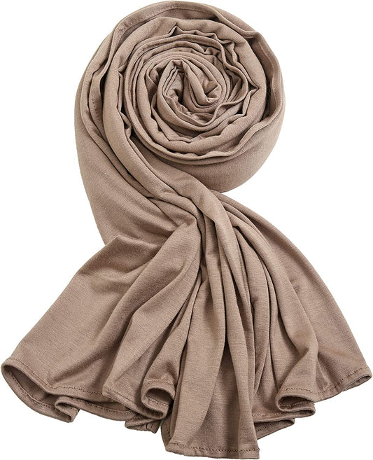 Hophor Soft Stretch Head Wrap Scarfs Long Turban Head Wrap Tie for Women Apparel & Accessories > Clothing Accessories > Bandanas & Headties Hophor Light Khaki  