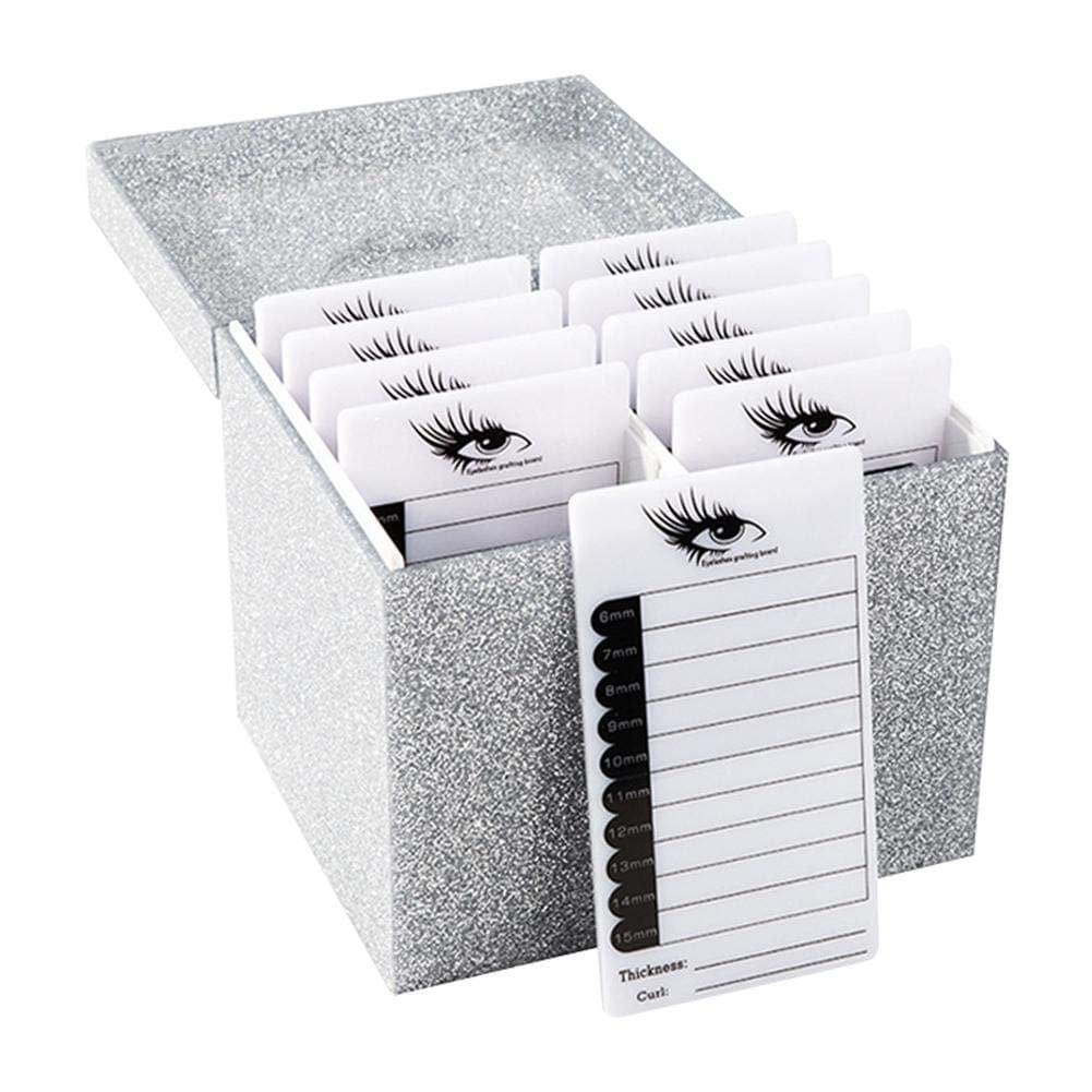 10 Layers Acrylic Eyelash Storage Box,Eyelash Holder Extension Tool,Makeup Organizer False Eyelashes Glue Pallet Holder, Grafting Eye Lashes Close-Packed Display with 10 Pallets (Marble) Health & Beauty > Personal Care > Cosmetics > Cosmetic Tools > Makeup Tools Sisiter Silver  