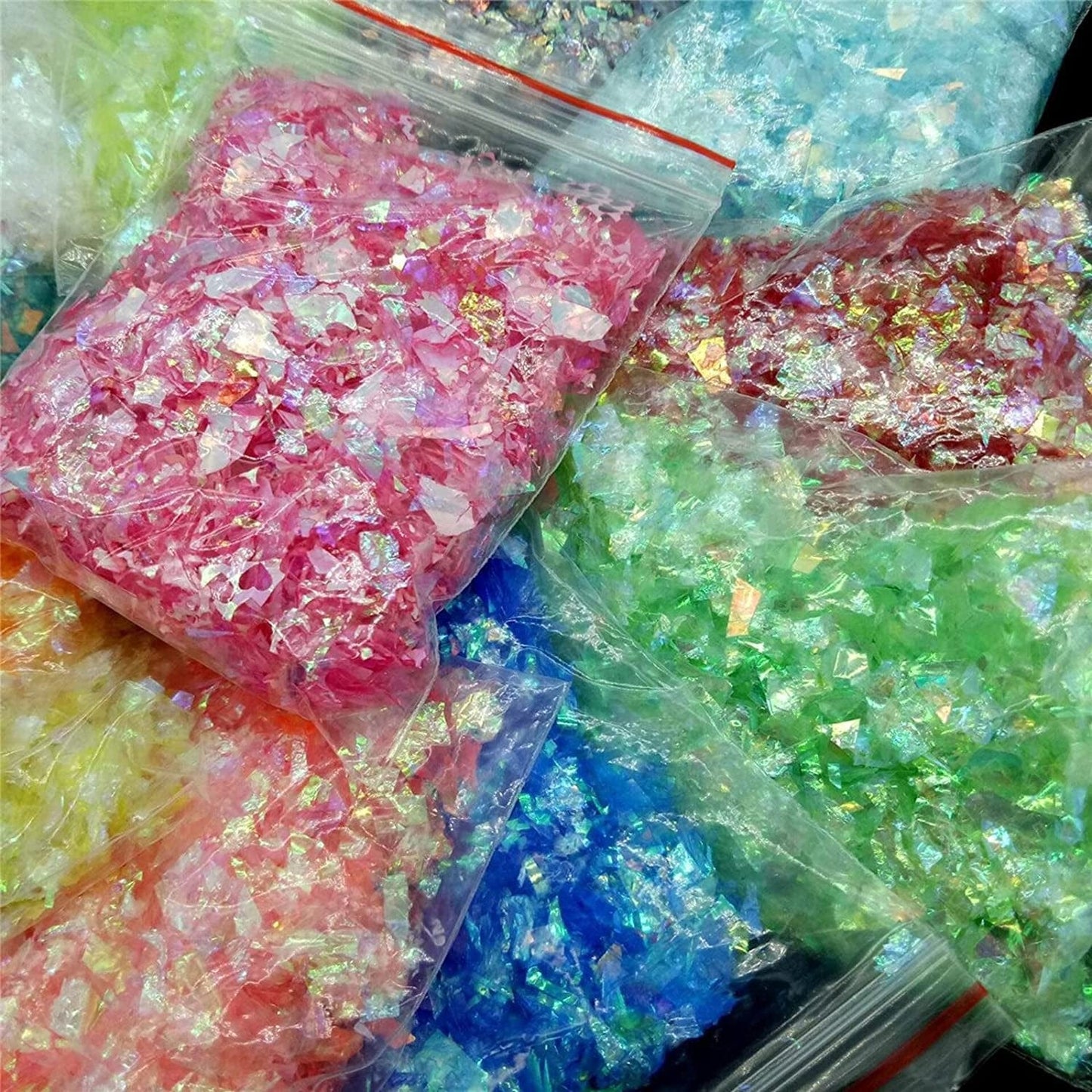 10 Pack Nail Shell Paper Broken Glass Mirror Sticker Nails Glitter Dust Shell Effect Foil Art Trend Shattered Ice Mylar Paper Nail Art Decoration Tools Laser Nail Foil(Random Color) Health & Beauty > Personal Care > Cosmetics > Cosmetic Tools > Nail Tools Mezerdoo   