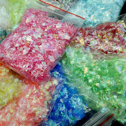 10 Pack Nail Shell Paper Broken Glass Mirror Sticker Nails Glitter Dust Shell Effect Foil Art Trend Shattered Ice Mylar Paper Nail Art Decoration Tools Laser Nail Foil(Random Color) Health & Beauty > Personal Care > Cosmetics > Cosmetic Tools > Nail Tools Mezerdoo   