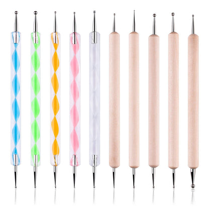 10 Pc 2 Way Dotting Pen Tool Nail Art Tip Dot Paint Manicure Kit, Embossing Stylus for Painting Health & Beauty > Personal Care > Cosmetics > Cosmetic Tools > Nail Tools PERRIROCK   