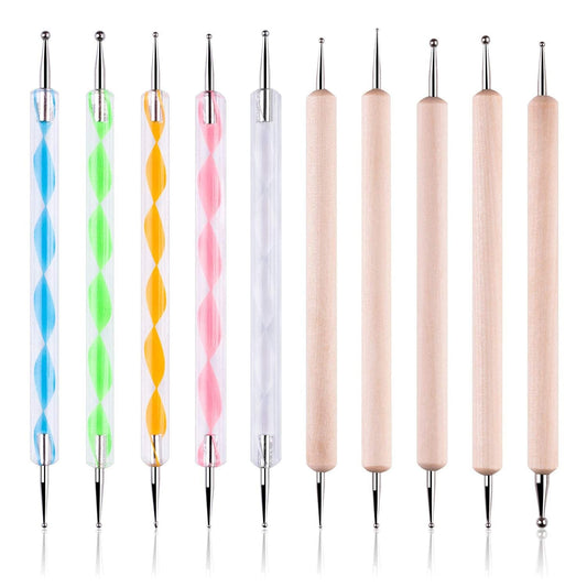 10 Pc 2 Way Dotting Pen Tool Nail Art Tip Dot Paint Manicure Kit, Embossing Stylus for Painting Health & Beauty > Personal Care > Cosmetics > Cosmetic Tools > Nail Tools PERRIROCK   