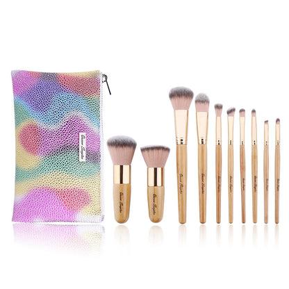 10 Pcs Makeup Brush Set Professional Bamboo Handle Make up Brush Foundation Powder Eyebrow Eyeshadow Eyebrow Concealer Lip Brushes Kits Cosmetic Tools with Colorful Artificial Leather Bag Health & Beauty > Personal Care > Cosmetics > Cosmetic Tools > Makeup Tools Queen Scepter   
