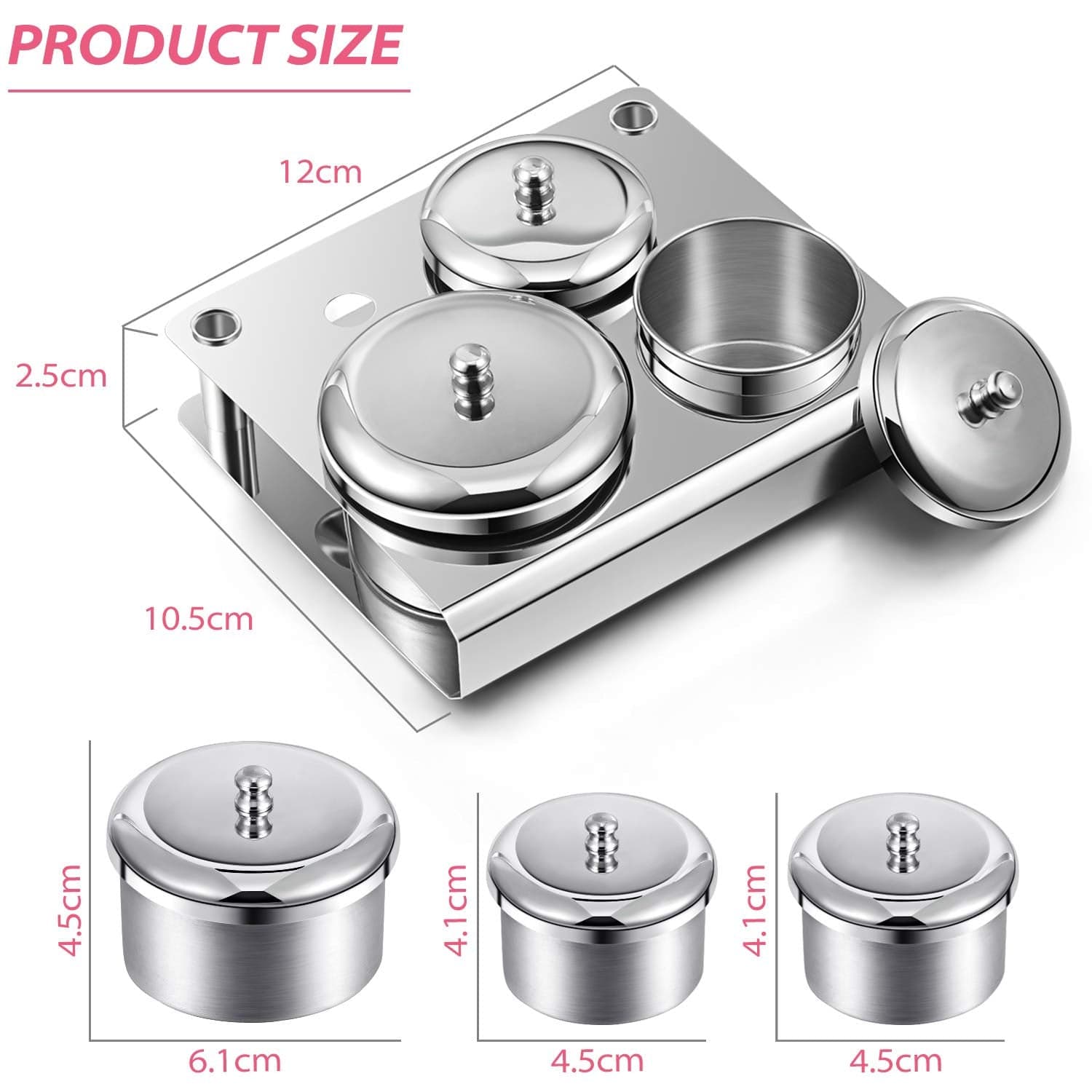 10 Pieces Acrylic Powder Holder, Includes 3 Pieces Stainless Steel Acrylic Liquid Cup Holder Nail Powder Container with Lid and 7 Pieces Nail Design Brushes Cosmetic Makeup Tools for DIY Nail Design Health & Beauty > Personal Care > Cosmetics > Cosmetic Tools > Nail Tools Maitys   