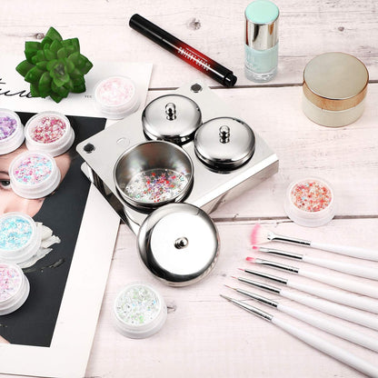10 Pieces Acrylic Powder Holder, Includes 3 Pieces Stainless Steel Acrylic Liquid Cup Holder Nail Powder Container with Lid and 7 Pieces Nail Design Brushes Cosmetic Makeup Tools for DIY Nail Design Health & Beauty > Personal Care > Cosmetics > Cosmetic Tools > Nail Tools Maitys   