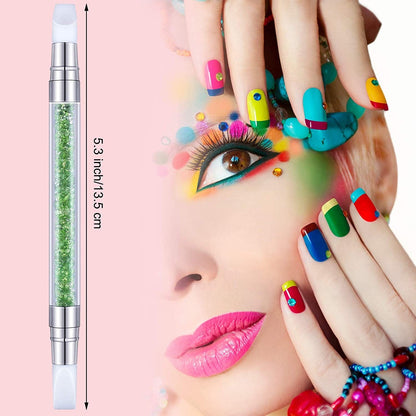 10 Pieces Nail Art Acrylic Pen Dual Tipped Silicone Rhinestone Nail Polish Carving Pen Silicone Head Acrylic Handle Nail Art Brushes Manicure DIY Brush Dotting Tools for Home Salon Health & Beauty > Personal Care > Cosmetics > Cosmetic Tools > Nail Tools Maitys   