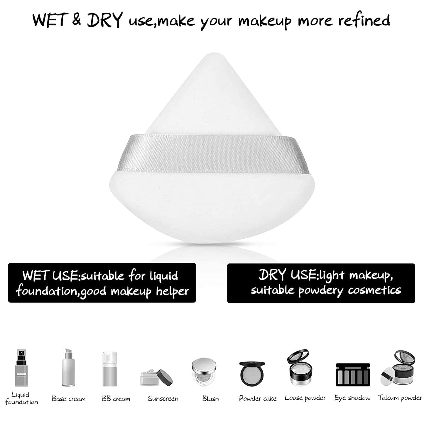 10 Pieces Pure Powder Puff Face Triangle Soft Makeup Powder Puff for Loose Powder Mineral Powder Body Powder Makeup Tool Health & Beauty > Personal Care > Cosmetics > Cosmetic Tools > Makeup Tools Maitys   