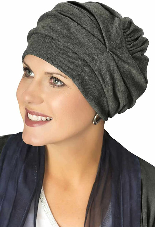 100% Cotton Trinity Turbans - 3 Way Headcovering Apparel & Accessories > Clothing Accessories > Headwear Headcovers Unlimited Charcoal One Size 