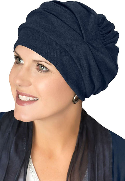 100% Cotton Trinity Turbans - 3 Way Headcovering Apparel & Accessories > Clothing Accessories > Headwear Headcovers Unlimited Dark Denim One Size 