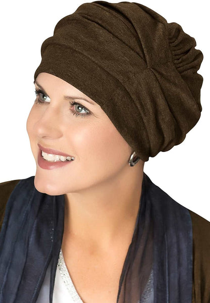 100% Cotton Trinity Turbans - 3 Way Headcovering Apparel & Accessories > Clothing Accessories > Headwear Headcovers Unlimited Brown One Size 