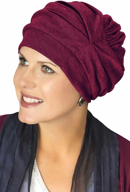 100% Cotton Trinity Turbans - 3 Way Headcovering Apparel & Accessories > Clothing Accessories > Headwear Headcovers Unlimited Burgundy Wine One Size 