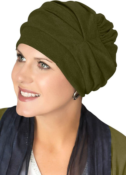 100% Cotton Trinity Turbans - 3 Way Headcovering Apparel & Accessories > Clothing Accessories > Headwear Headcovers Unlimited Olive One Size 