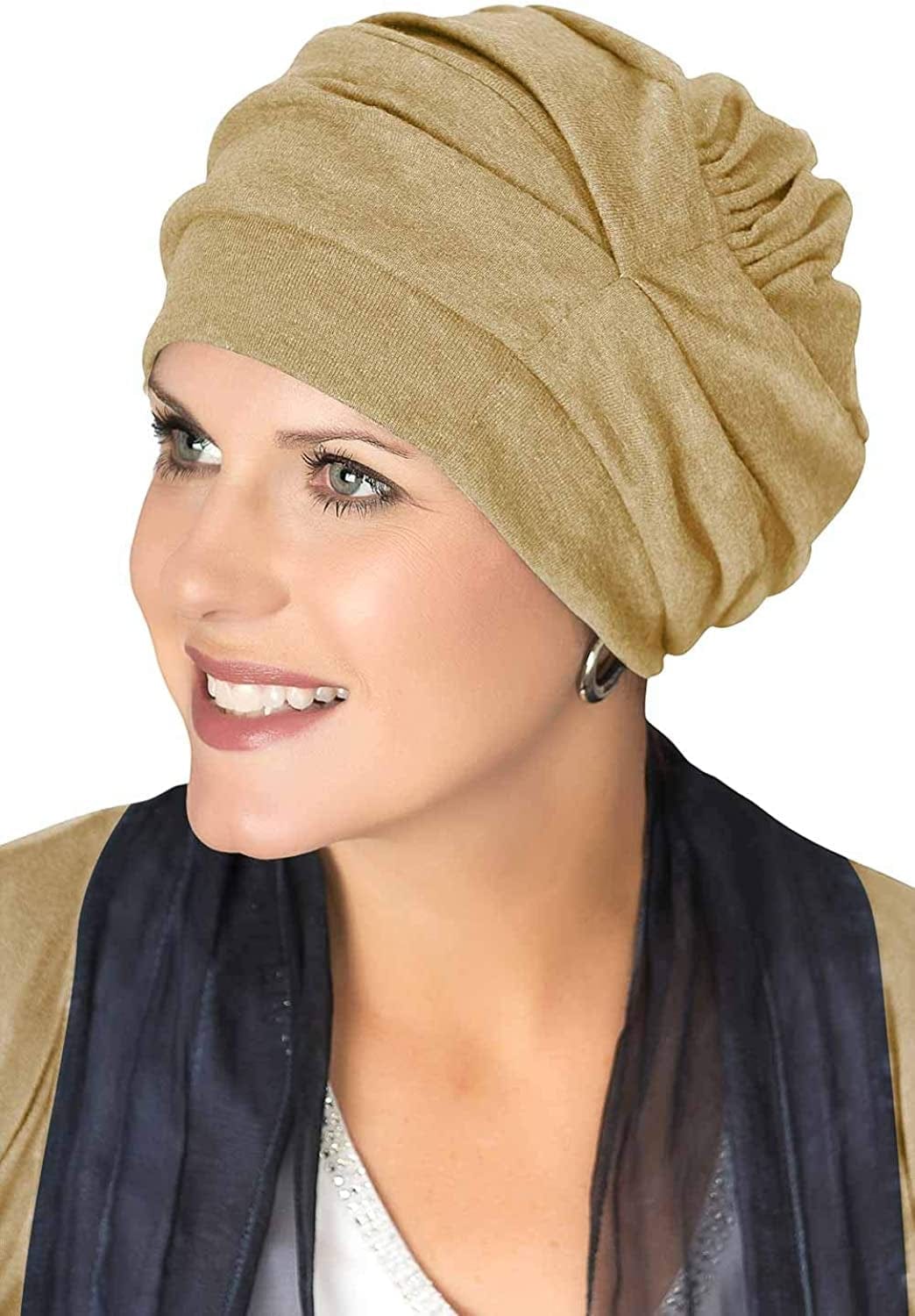 100% Cotton Trinity Turbans - 3 Way Headcovering Apparel & Accessories > Clothing Accessories > Headwear Headcovers Unlimited Khaki One Size 