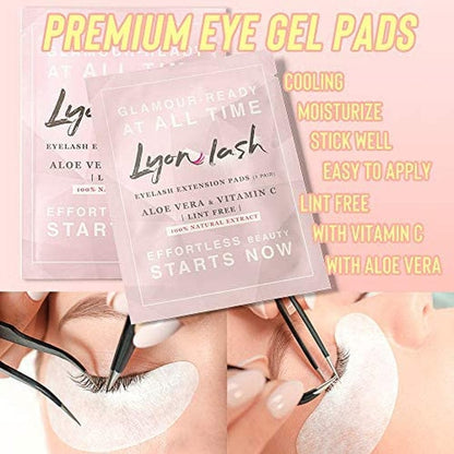 100 Pairs Eyelash Extension under Eye Gel Pads by Lyon Lash - Lint Free with Aloe Vera Hydrogel Eye Patches, Premium Eyelash Extension Supplies & Beauty Tools, Fit Most Eye Shape, Stick Well Health & Beauty > Personal Care > Cosmetics > Cosmetic Tools > Skin Care Tools Lyon lash   
