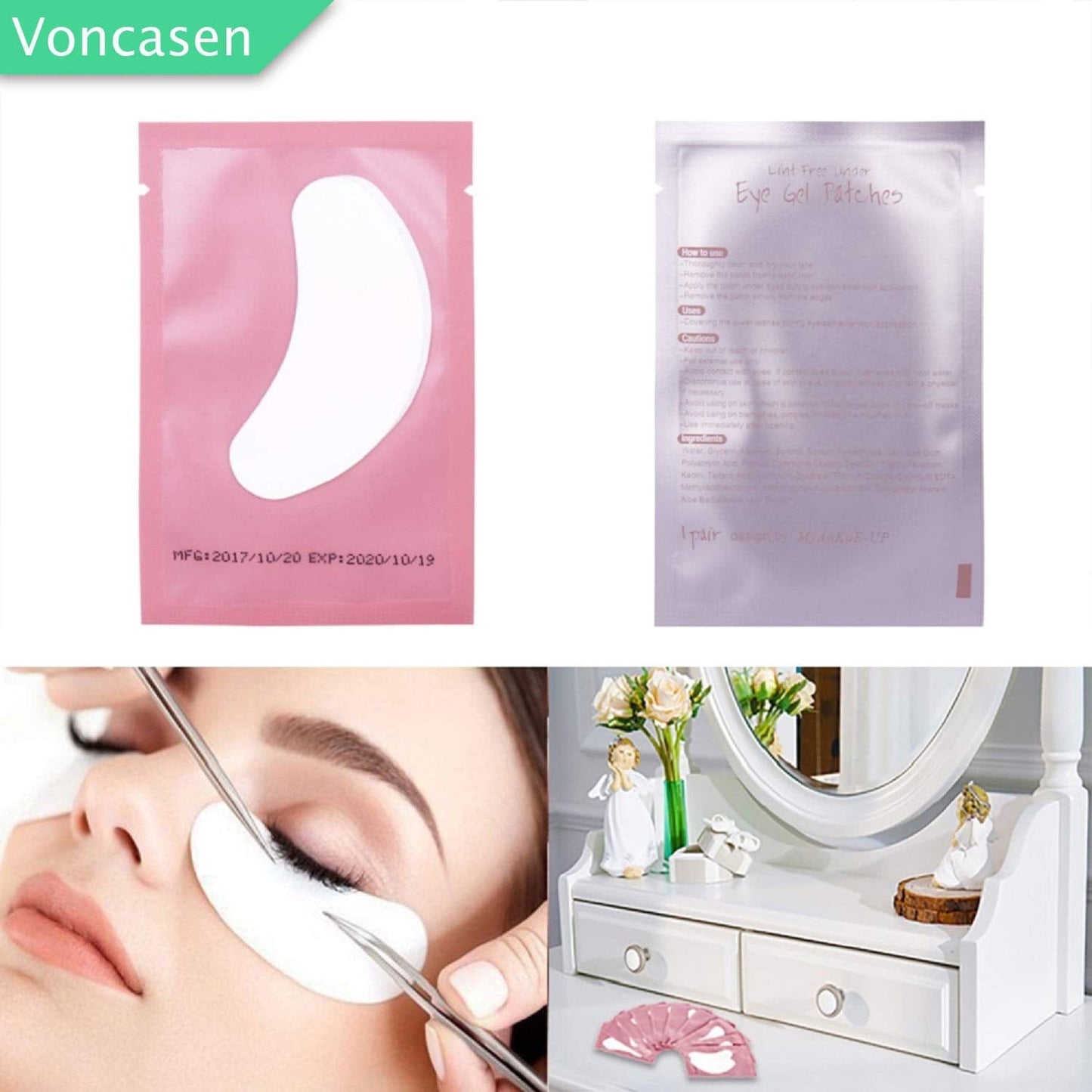 100 Pairs Set Gel Pads for Eyelash Extensions, Comfy and Cool under Eye Pads for Eyelash Extensions Eye Patches Beauty Tool Health & Beauty > Personal Care > Cosmetics > Cosmetic Tools > Skin Care Tools Voncasen   