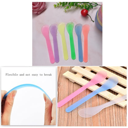 100 Pcs 5 Inch Makeup Tools Spoon,Cosmetic Spatulas, for Facial Care, Mixed Pcs Health & Beauty > Personal Care > Cosmetics > Cosmetic Tools > Skin Care Tools WANBAO   
