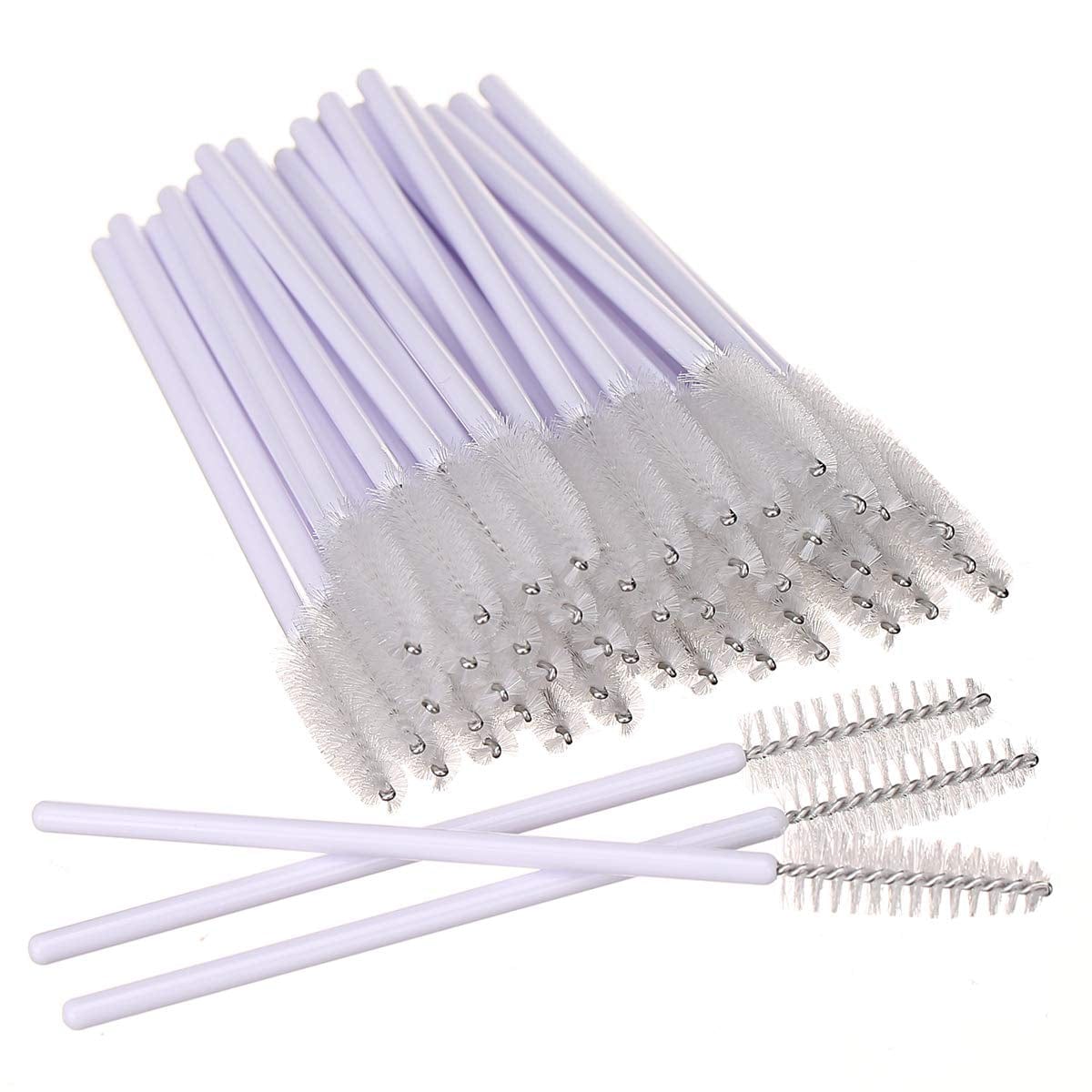 100 PCS Mascara Brushes Disposable Eyelash Brushes Eye Lash Eyebrow Applicator Cosmetic Makeup Brush Tool (White-Pink) Health & Beauty > Personal Care > Cosmetics > Cosmetic Tools > Makeup Tools Elisel White  