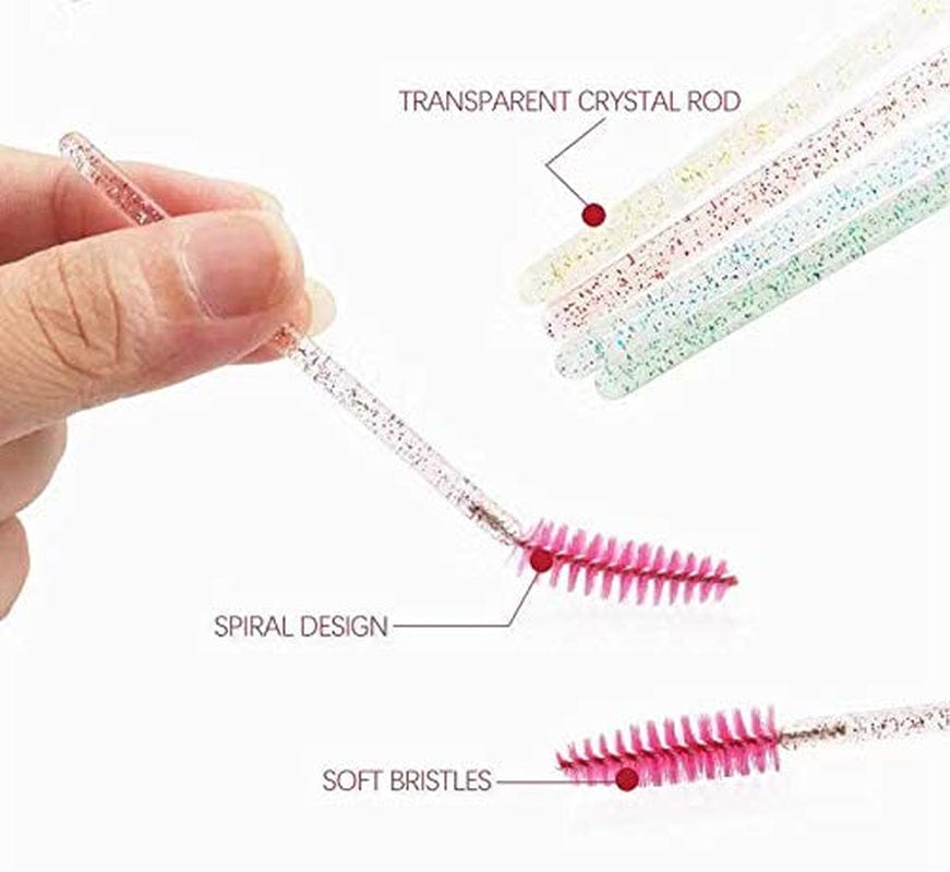 100 PCS Mix Colorl Crystal Shiny Eyelash Brushes Mascara Wands Eye Lash Eyebrow Applicator Cosmetic Makeup Brush Tool Kits Health & Beauty > Personal Care > Cosmetics > Cosmetic Tools > Makeup Tools LSKeenon   