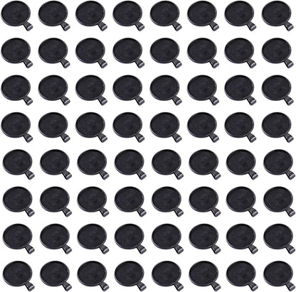 100 PCS round Bezel Pendant Blanks - Bezel Pendant Cabochons for Jewelry Making Trays | Cabochon Pendant Settings for DIY Crafting Tray Photo Keychain round Charms Jewelry Making Supplies