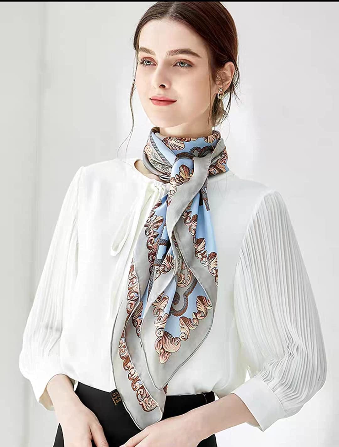 100% Pure Mulberry Silk Scarf 43" Large Square Lightweight Headscarf& Shawl–Women Hair Wraps-With Gift Packed Apparel & Accessories > Clothing Accessories > Scarves & Shawls KYLIE MAX   