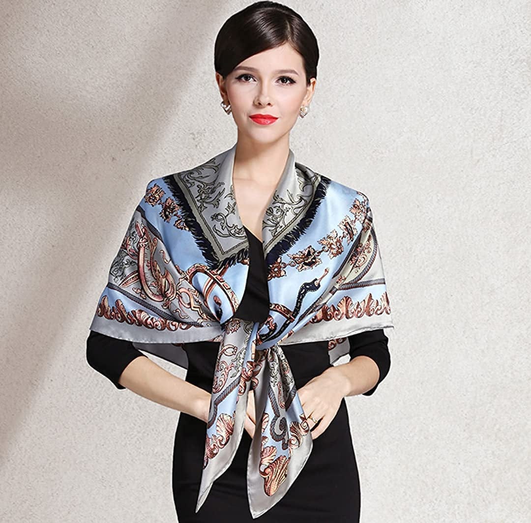 100% Pure Mulberry Silk Scarf 43" Large Square Lightweight Headscarf& Shawl–Women Hair Wraps-With Gift Packed Apparel & Accessories > Clothing Accessories > Scarves & Shawls KYLIE MAX   