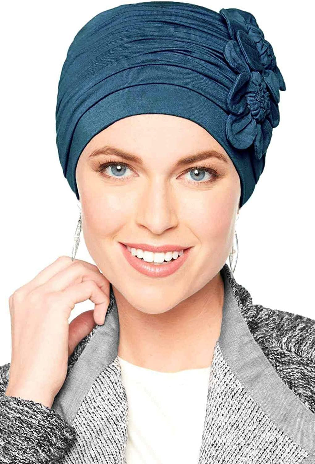 Cardani Flapper Turban - Vintage Flapper Hat in Soft Viscose from Bamboo Apparel & Accessories > Clothing Accessories > Headwear Cardani Luxury Bamboo - Pacific Blue One Size 