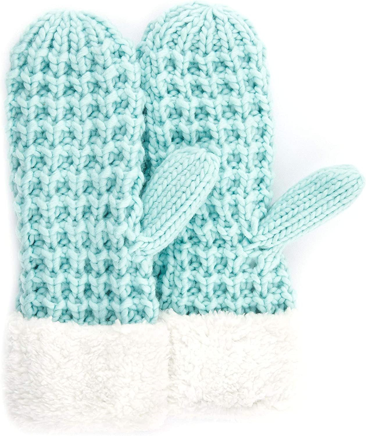 C.C Women Thick Knit Faux Fur Sherpa Fleece Lined Warm Winter Gloves Mittens (CG-36)(MT-008,25,715,816,1816,6245) Apparel & Accessories > Clothing Accessories > Gloves & Mittens C.C Mint  