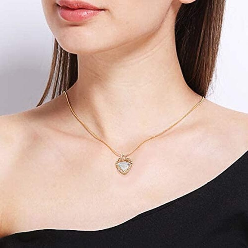 100Pcs Cubic Zirconia Alloy Charms Heart Shaped KC Gold Pendants for Jewelry Making Choker Tiny Dangle Accessories Valentine'S Day Wedding