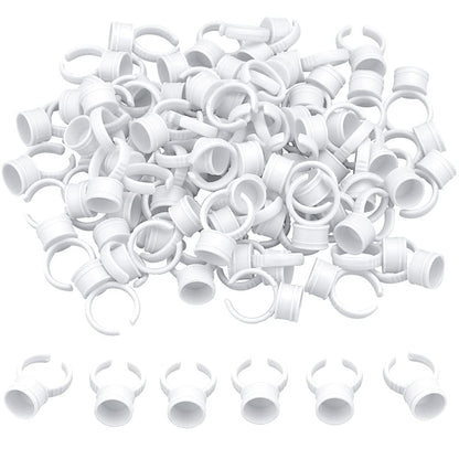 100PCS Disposable Plastic Nail Art Tattoo Glue Pallet Holder Eyelash Extension Rings Adhesive Pigment Holders Ink Cup Rings Makeup Application Tools Health & Beauty > Personal Care > Cosmetics > Cosmetic Tools > Makeup Tools G2PLUS White  