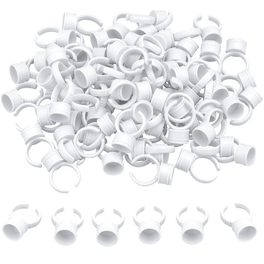 100PCS Disposable Plastic Nail Art Tattoo Glue Pallet Holder Eyelash Extension Rings Adhesive Pigment Holders Ink Cup Rings Makeup Application Tools Health & Beauty > Personal Care > Cosmetics > Cosmetic Tools > Makeup Tools G2PLUS White  