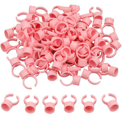 100PCS Disposable Plastic Nail Art Tattoo Glue Pallet Holder Eyelash Extension Rings Adhesive Pigment Holders Ink Cup Rings Makeup Application Tools Health & Beauty > Personal Care > Cosmetics > Cosmetic Tools > Makeup Tools G2PLUS Pink  