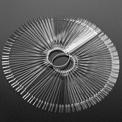 100Pcs Fan-Shaped Nail Swatch Sticks, False Fake Nail Art Tips Sticks Polish Gel Salon Display Practice Tools with Metal Split Ring Holder (Clear) Health & Beauty > Personal Care > Cosmetics > Cosmetic Tools > Nail Tools SUBAY   