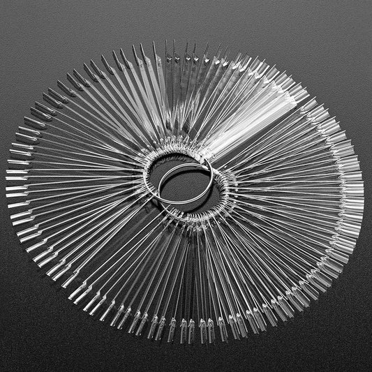 100Pcs Fan-Shaped Nail Swatch Sticks, False Fake Nail Art Tips Sticks Polish Gel Salon Display Practice Tools with Metal Split Ring Holder (Clear) Health & Beauty > Personal Care > Cosmetics > Cosmetic Tools > Nail Tools SUBAY   