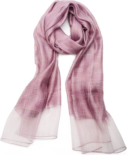 SNUG STAR Cotton Silk Scarf Elegant Soft Wraps Color Shade Scarves for Women Apparel & Accessories > Clothing Accessories > Scarves & Shawls SNUG STAR Colored Thread - Pinky Purple  