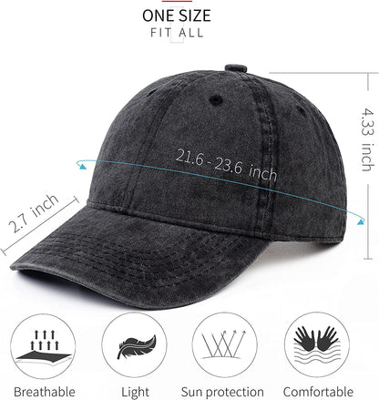 Baseball Cap Ponytail Hat for Women&Men Dog Washed Distressed Vintage Denim Adjustable Black Trucker Caps Dad Brother Daughter Friend Uncle Apparel & Accessories > Clothing Accessories > Hats KLYJI   
