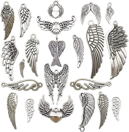 105Pcs Craft Supplies Dream Catcher Feather Wing Charms Pendants for Jewelry Making Findings Accessory for DIY Bracelet Necklace (M241) M185-42pcs