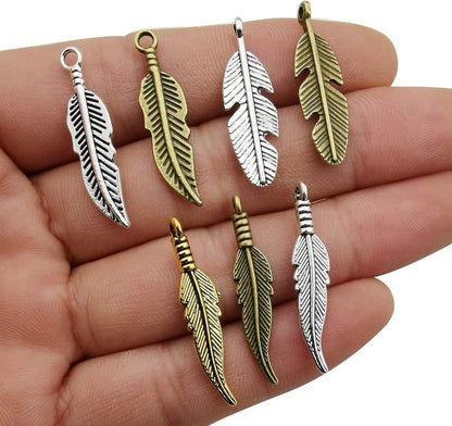 105Pcs Craft Supplies Dream Catcher Feather Wing Charms Pendants for Jewelry Making Findings Accessory for DIY Bracelet Necklace (M241)