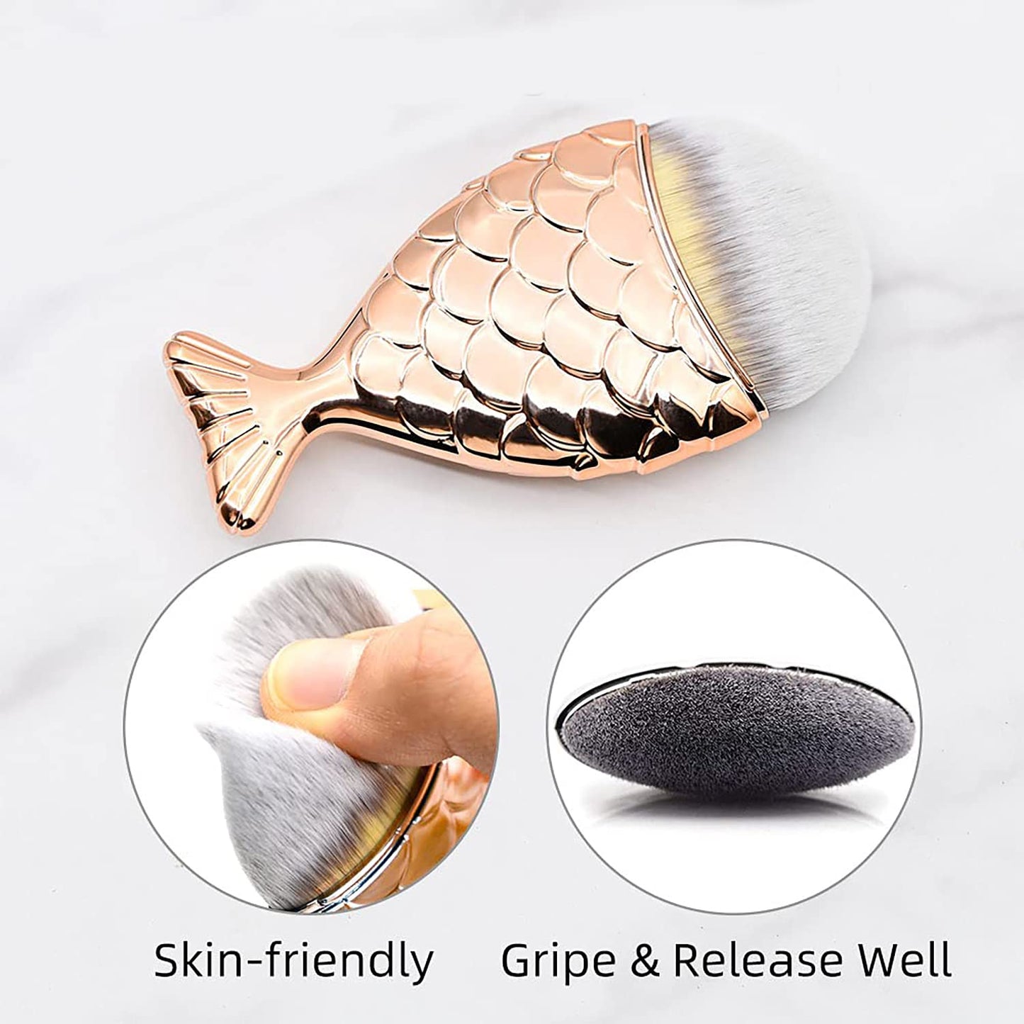 DSHIJIE Mermaid Makeup Brush Professional Foundation Powder Blush Brush Cosmetic Fishtail Brush Make up Tools 1Pcs (1) Health & Beauty > Personal Care > Cosmetics > Cosmetic Tools > Makeup Tools DSHIJIE   