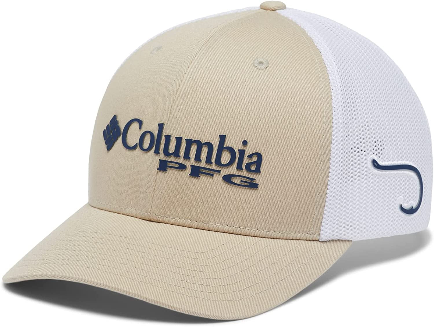 Columbia PFG Logo Mesh Ball Cap-High Crown Apparel & Accessories > Clothing Accessories > Hats Columbia Ancient Fossil/Carbon XX-Large 