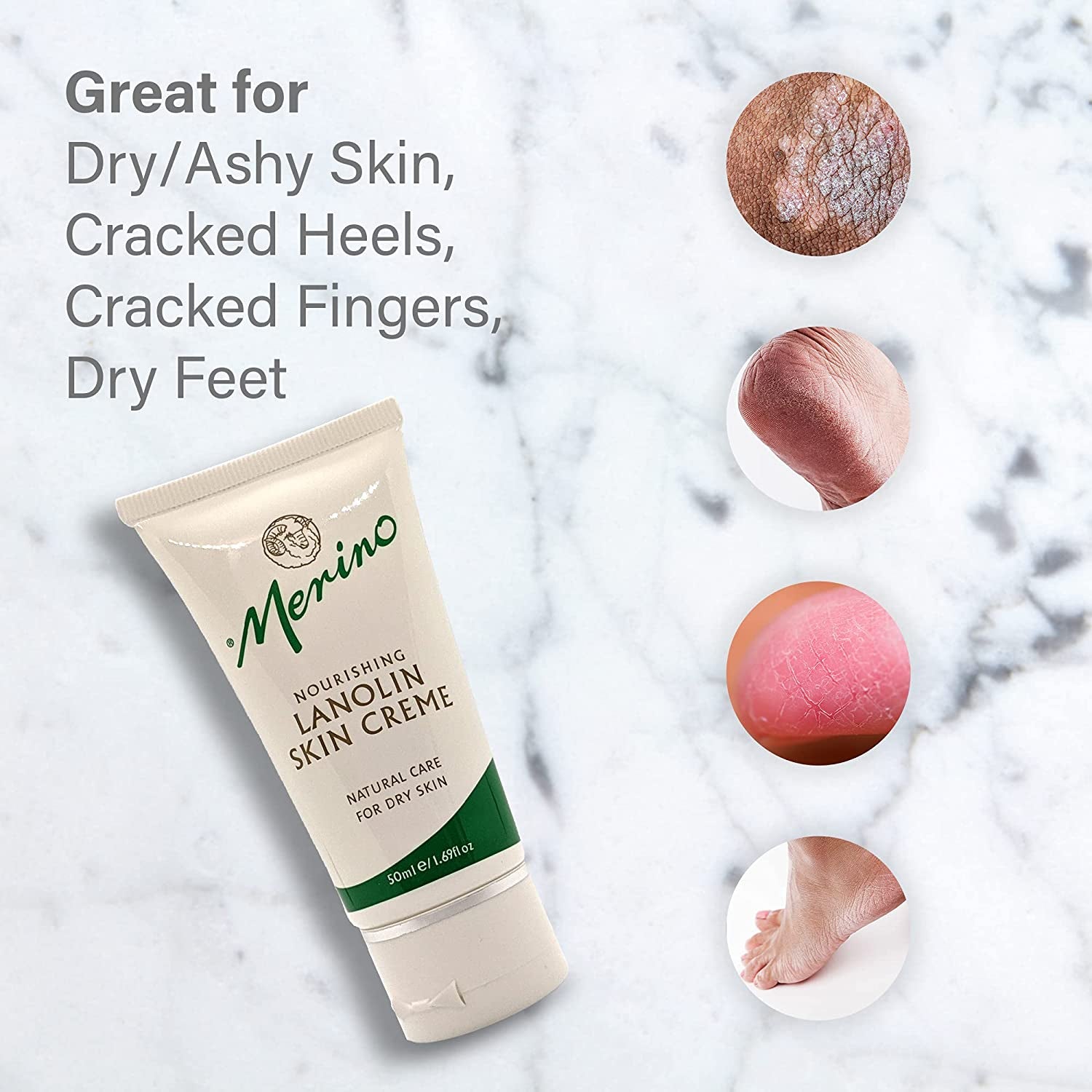 Merino Lanolin Cream Skin Care- Averts Stretch Mark Cream- Moisturizes Cracked Heel Repair, Hand Cream, Nipple Cream, Foot Cream, and Dry Skin (50G/1.7Oz Tube) Health & Beauty > Personal Care > Foot Care Merino Skin Care USA   