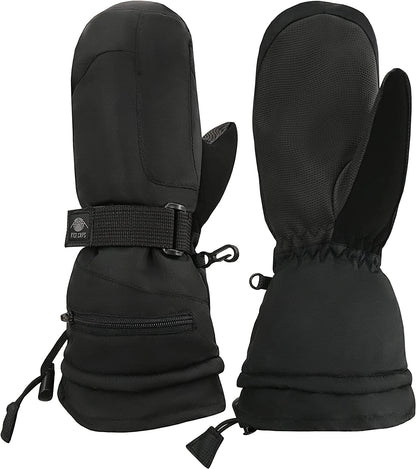 N'Ice Caps Men'S Women'S Waterproof 100 Gram Thinsulate Ski Mittens and Gloves Apparel & Accessories > Clothing Accessories > Gloves & Mittens N'Ice Caps Mittens - Black Women's Large/X-Large 
