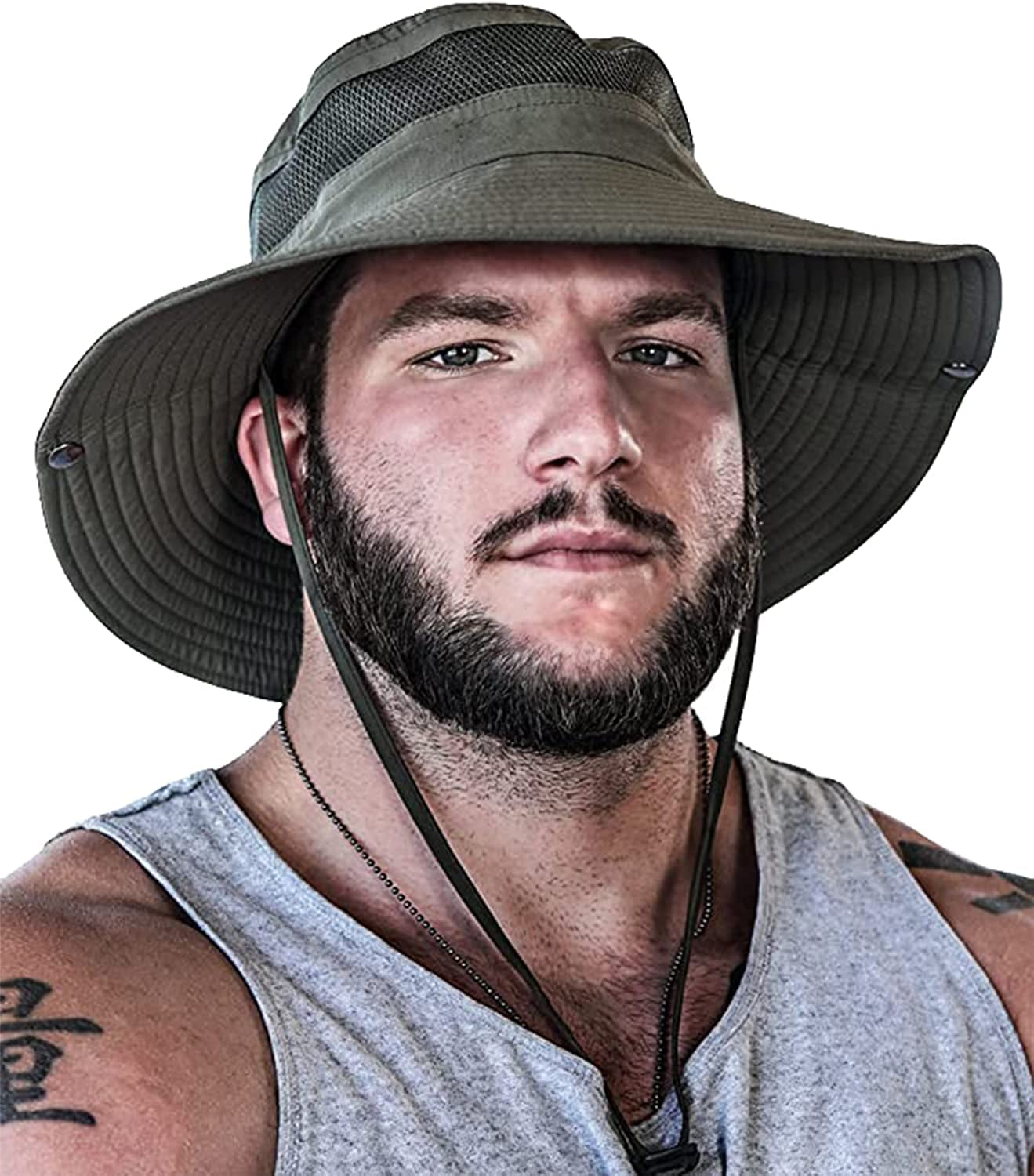 Geartop Wide Brim Sun Hat for Men and Women - Mens Bucket Hats with UV Protection for Hiking - Beach Hats for Women UPF 50+ Apparel & Accessories > Clothing Accessories > Hats GearTOP Army Green 7-7 1/2 