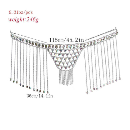 Victray Silver Waist Chain Beach Body Chains Fashion Waist Jewelry Rave Body Accessories for Women and Girls Apparel & Accessories > Jewelry > Body Jewelry Victray   