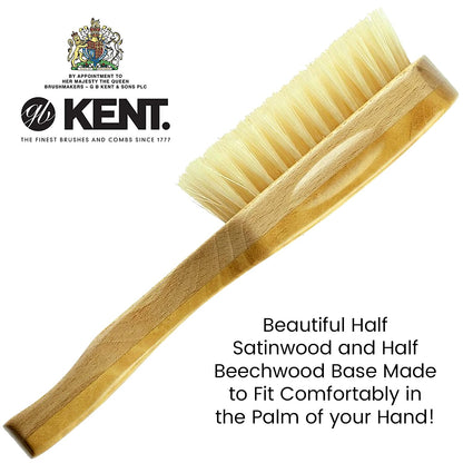 Kent OS11 Satinwood Rectangular Military Club Hair Brush and Facial Brush for Beard Care, Soft White Natural Boar Bristle Brush for Fine or Thinning Hair Mens Grooming, Hair Care, and Beard Brush Health & Beauty > Personal Care > Hair Care KENT   