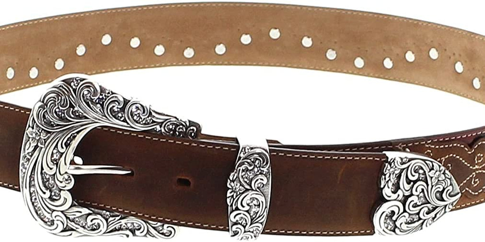 Tony Lama Brown Kaitlyn Crystal Belt C50499 Apparel & Accessories > Clothing Accessories > Belts Tony Lama   